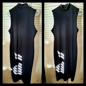 Boohoo Plus US 14 Black Ribbed Dress